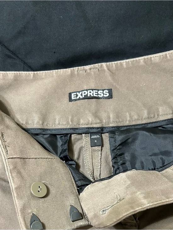 Express Pants - Express Olive Green Button-Front Skirt